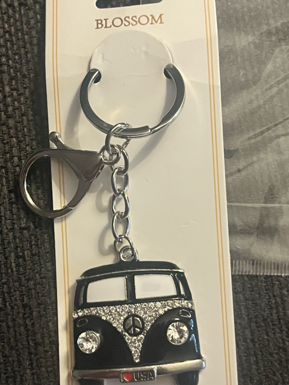 Rhinestone VW Van Bag Charm | Sparkly Purse Keychain | Multiple colors available - Picture 3 of 5